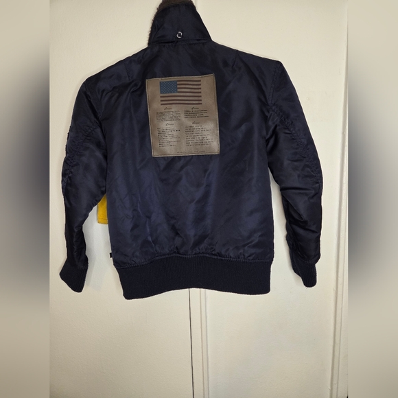 Kids Navy Bomber Jacket with Patch - Picture 2 of 7